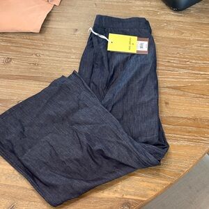 Kika Vargas Navy Wide Leg Pants